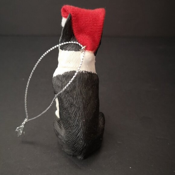 NIB Sandicast Hand Painted & Hand Cast Boston Terrier Christmas Ornament - Picture 4 of 6